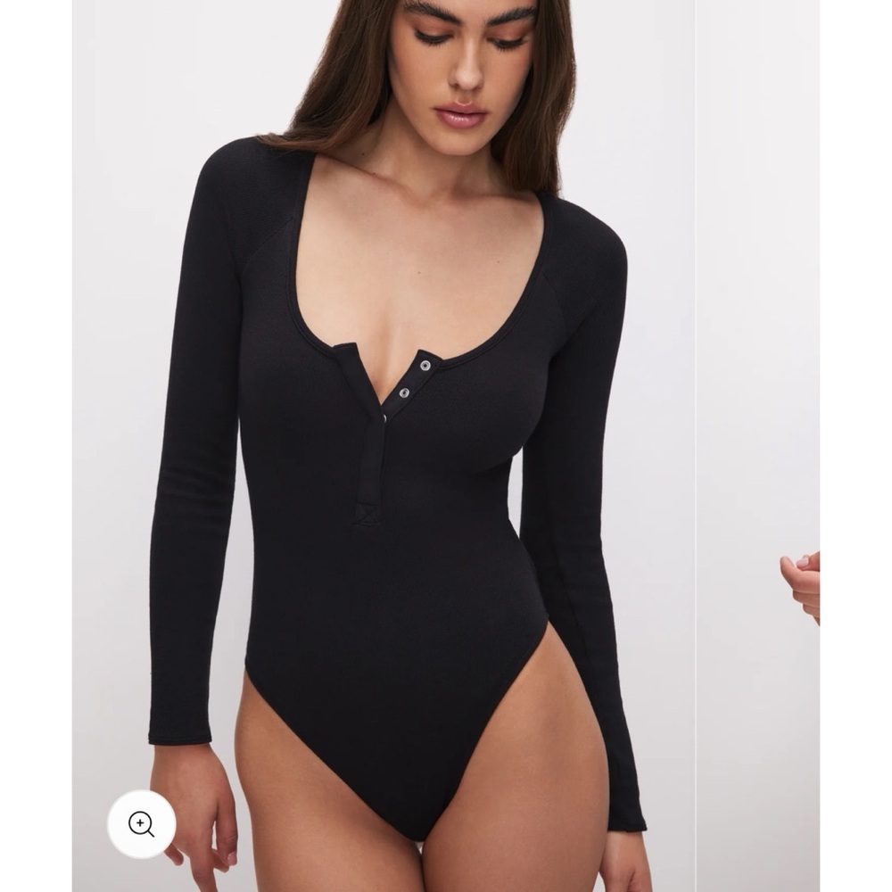 Good American Micro Rib Cotton Bodysuit